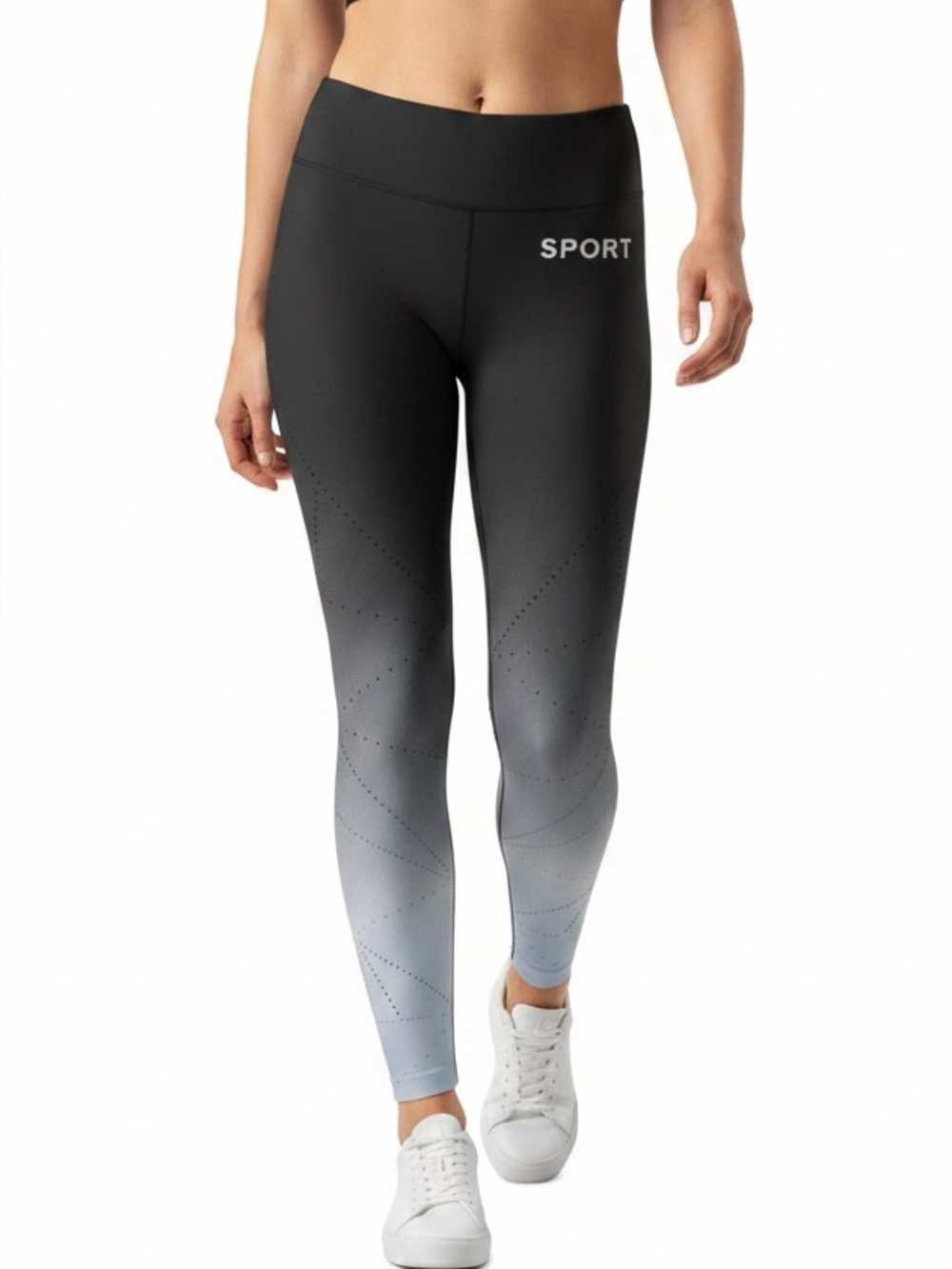 DKNY EUC Black to Gray Ombre High-Rise Leggings